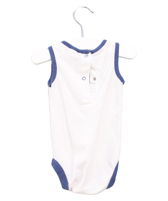 A White Sleeveless Bodysuits from Boden in size 3-6M for boy. (Back View)