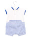 A Blue Short Sleeve Rompers from Jacadi in size 6-12M for boy. (Back View)