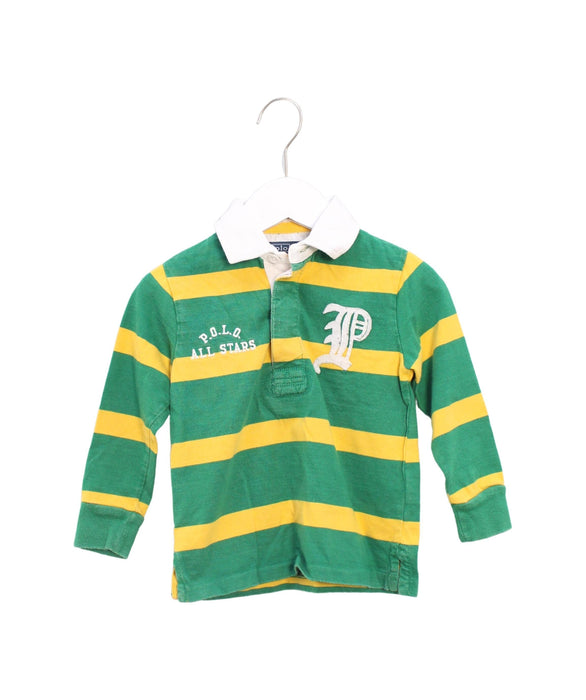 A Green Long Sleeve Polos from Polo Ralph Lauren in size 2T for boy. (Front View)