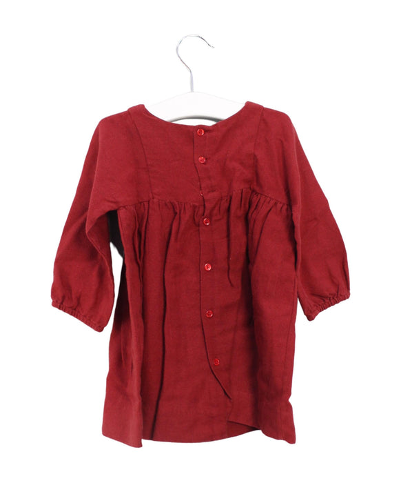A Red Long Sleeve Dresses from Bonpoint in size 12-18M for girl. (Back View)