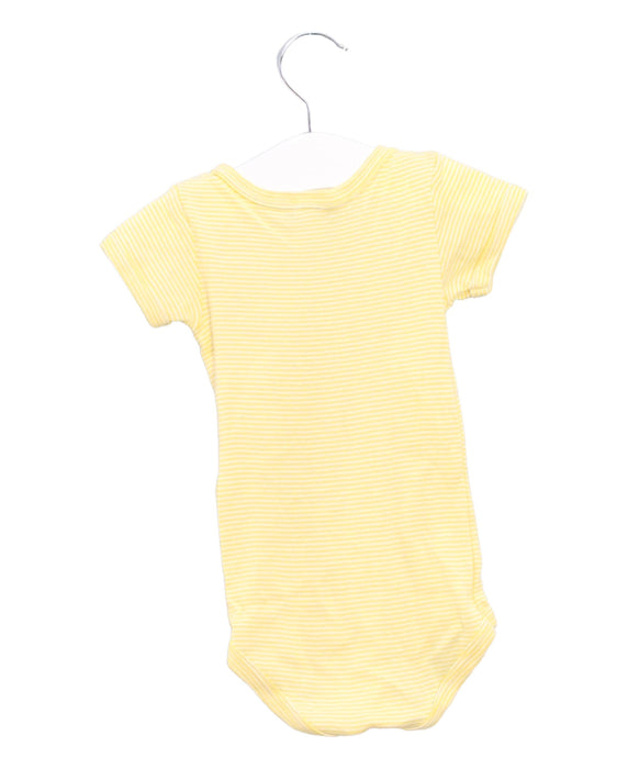 A Yellow Short Sleeve Bodysuits from Petit Bateau in size 3-6M for girl. (Back View)