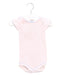 A Pink Short Sleeve Bodysuits from Petit Bateau in size 0-3M for girl. (Front View)