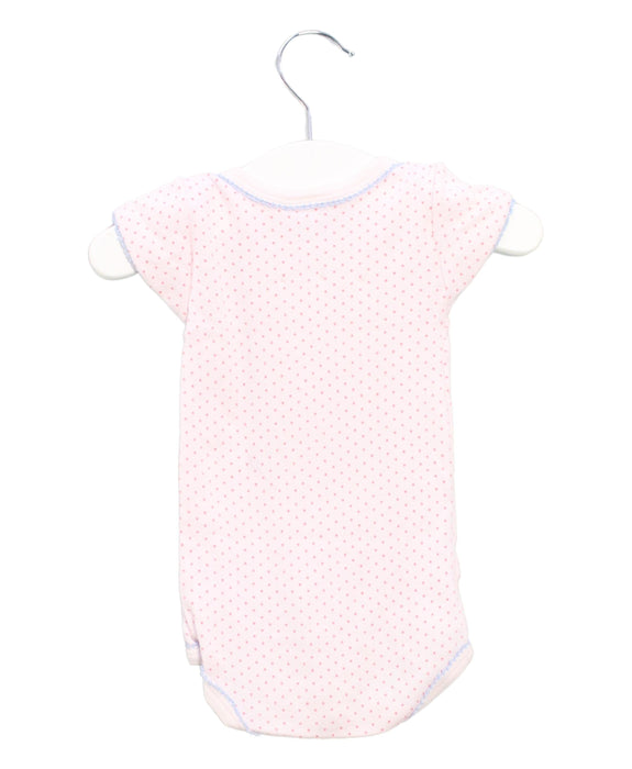 A Pink Short Sleeve Bodysuits from Petit Bateau in size 0-3M for girl. (Back View)
