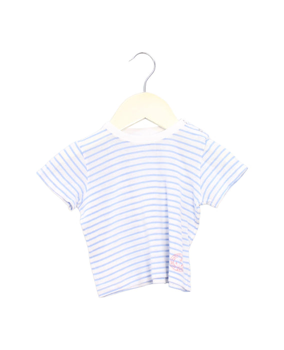 A Blue Short Sleeve T Shirts from Petit Bateau in size 3-6M for girl. (Front View)