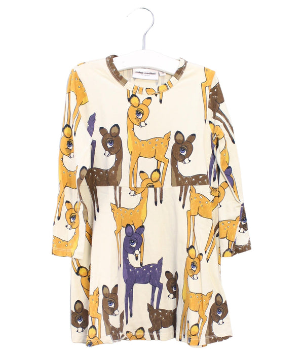 A Yellow Long Sleeve Dresses from Mini Rodini in size 2T for girl. (Front View)