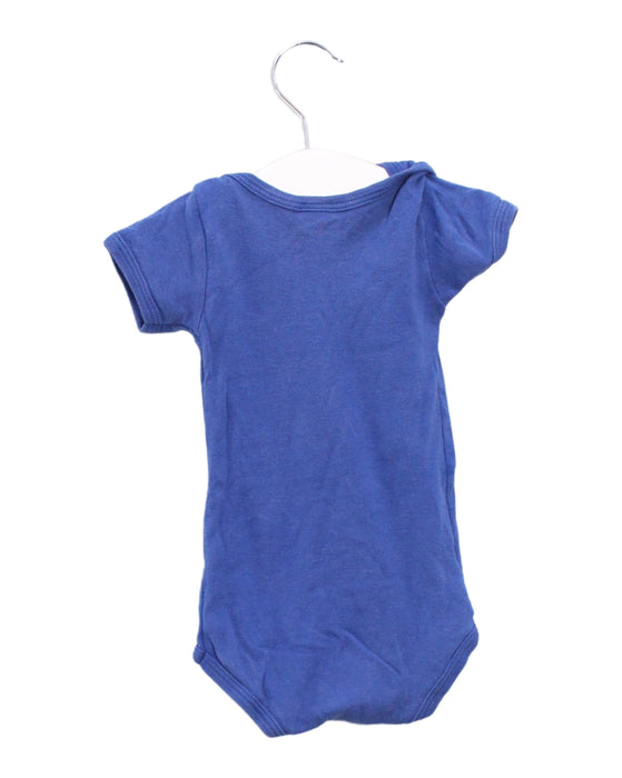 A Blue Short Sleeve Bodysuits from Petit Bateau in size 0-3M for boy. (Back View)
