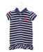 A Navy Short Sleeve Dresses from Ralph Lauren in size 6-12M for girl. (Front View)