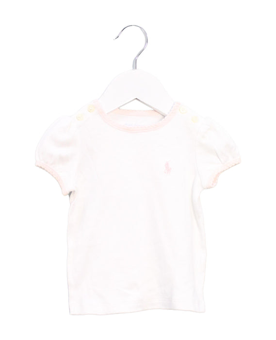 A White Short Sleeve Tops from Ralph Lauren in size 3-6M for girl. (Front View)