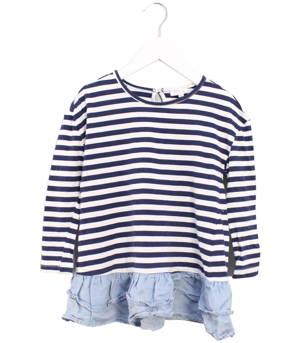 A Navy Long Sleeve Tops from Seed in size 3T for girl. (Front View)