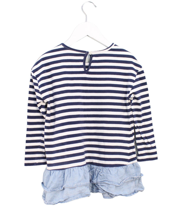 A Navy Long Sleeve Tops from Seed in size 3T for girl. (Back View)