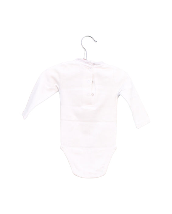A White Long Sleeve Bodysuits from Cyrillus in size 0-3M for boy. (Back View)