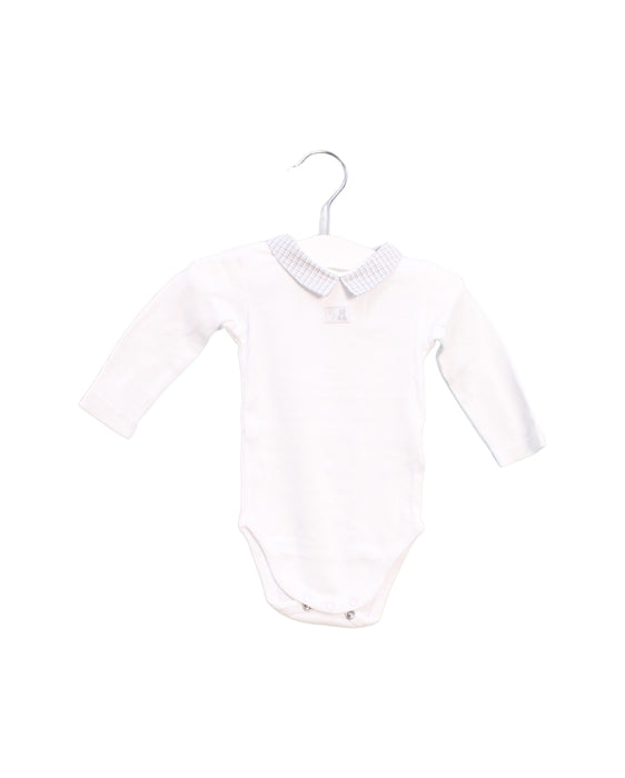 A White Long Sleeve Bodysuits from Cyrillus in size 0-3M for boy. (Front View)
