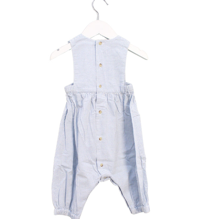 A Blue Sleeveless Jumpsuits from Petit Bateau in size 6-12M for boy. (Back View)