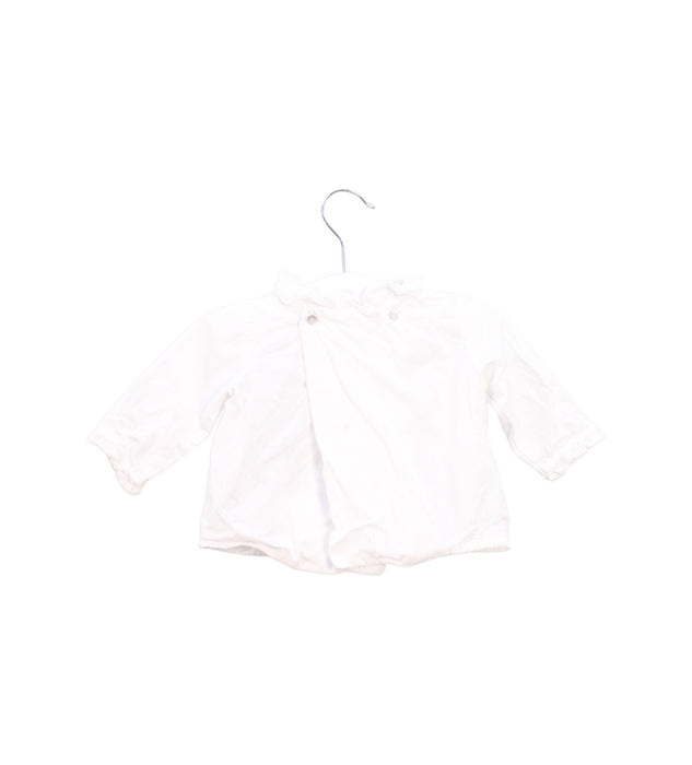 A White Long Sleeve Tops from Jacadi in size 0-3M for girl. (Back View)