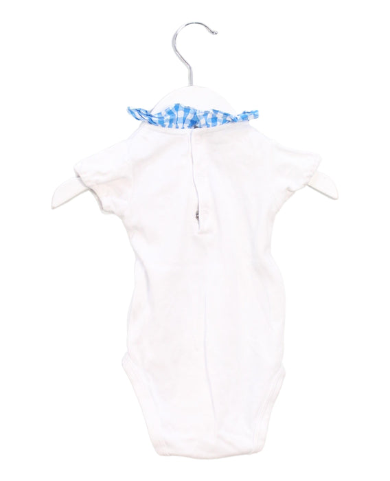 A White Short Sleeve Bodysuits from Jacadi in size 0-3M for boy. (Back View)