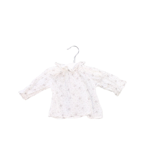 A White Long Sleeve Tops from Bonpoint in size 0-3M for girl. (Front View)