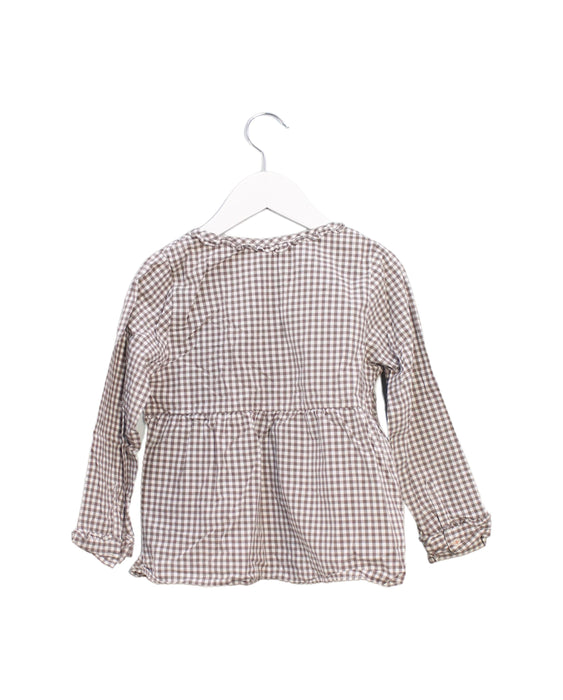 A Brown Long Sleeve Tops from Jacadi in size 6T for girl. (Back View)