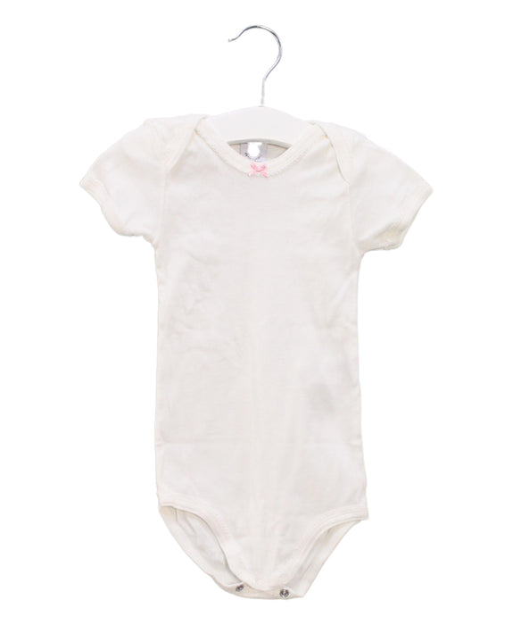 A White Short Sleeve Bodysuits from Petit Bateau in size 2T for girl. (Front View)