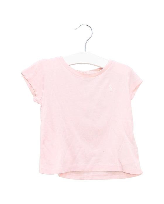 A Pink Short Sleeve T Shirts from Ralph Lauren in size 6-12M for girl. (Front View)