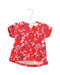 A Red Short Sleeve T Shirts from Petit Bateau in size 12-18M for girl. (Front View)