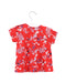 A Red Short Sleeve T Shirts from Petit Bateau in size 12-18M for girl. (Back View)