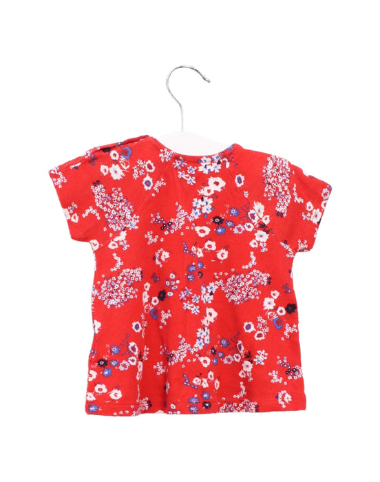 A Red Short Sleeve T Shirts from Petit Bateau in size 12-18M for girl. (Back View)