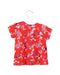 A Red Short Sleeve T Shirts from Petit Bateau in size 12-18M for girl. (Back View)