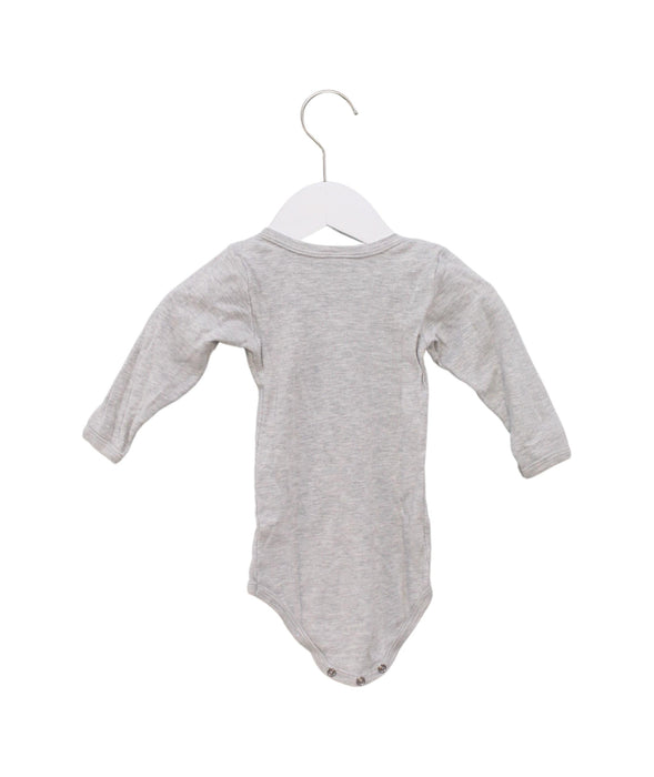A Grey Long Sleeve Bodysuits from Petit Bateau in size 6-12M for neutral. (Back View)