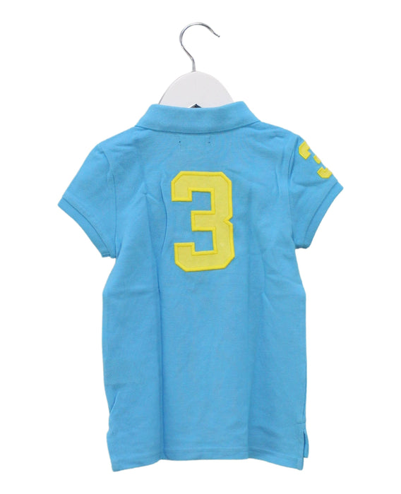 A Blue Short Sleeve Polos from Polo Ralph Lauren in size 5T for girl. (Back View)