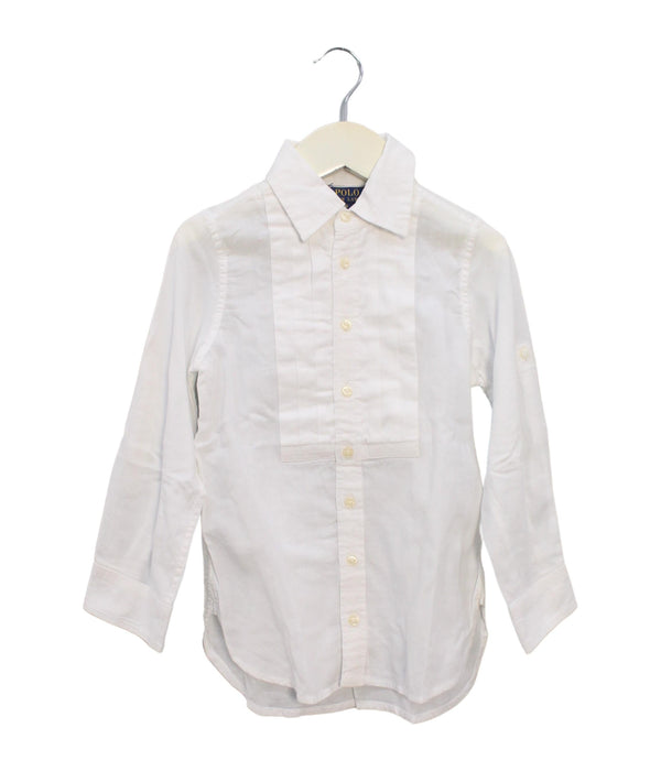 A White Shirts from Polo Ralph Lauren in size 4T for boy. (Front View)