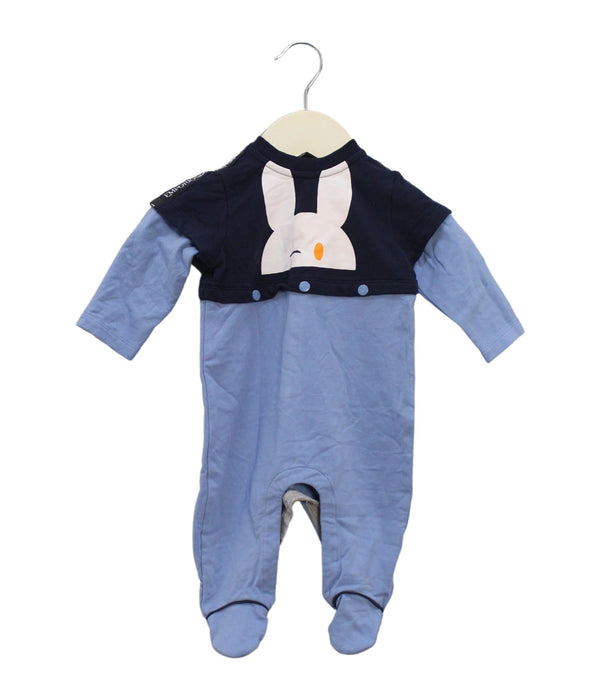 A Blue Onesies from Emporio Armani in size 0-3M for boy. (Front View)