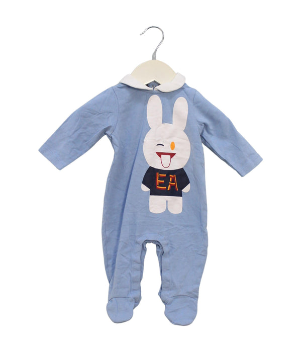 A Blue Onesies from Emporio Armani in size 0-3M for boy. (Front View)