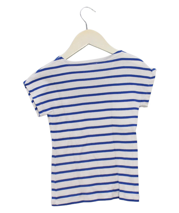A Blue Short Sleeve T Shirts from Petit Bateau in size 6T for girl. (Back View)
