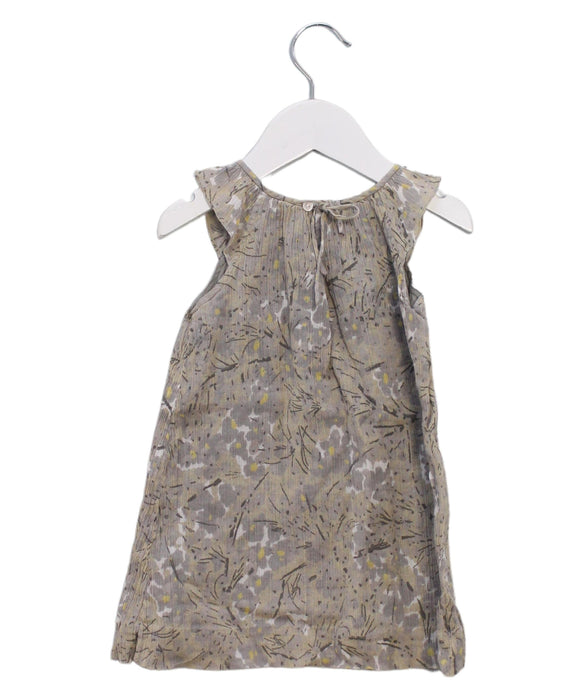 A Grey Sleeveless Dresses from Bonpoint in size 12-18M for girl. (Back View)