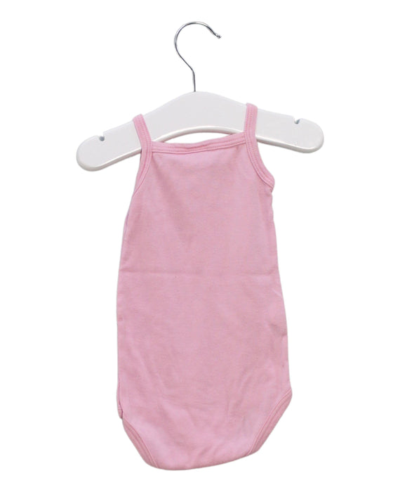 A Pink Sleeveless Bodysuits from Petit Bateau in size 0-3M for girl. (Back View)