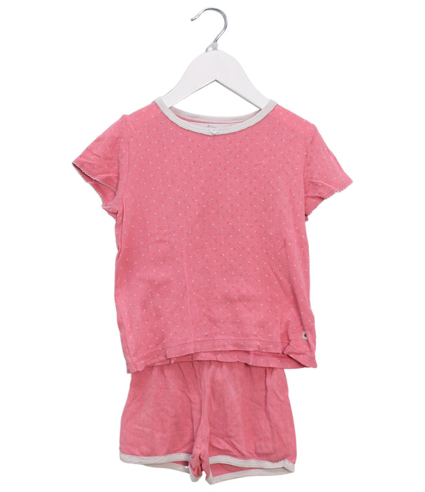 A Pink Pyjama Sets from Petit Bateau in size 4T for girl. (Front View)