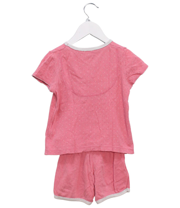 A Pink Pyjama Sets from Petit Bateau in size 4T for girl. (Back View)