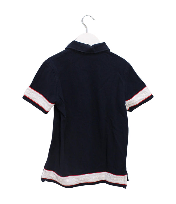 A Navy Short Sleeve Polos from Givenchy in size 10Y for boy. (Back View)
