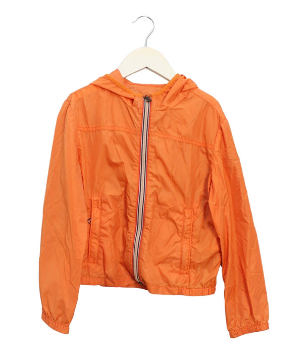 A Orange Lightweight Jackets from Moncler in size 8Y for boy. (Front View)
