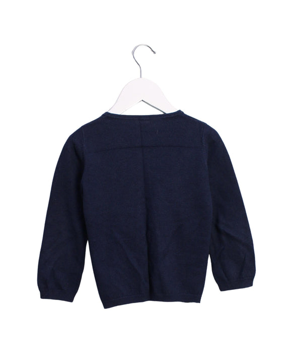 A Navy Cardigans from Petit Bateau in size 3T for girl. (Back View)