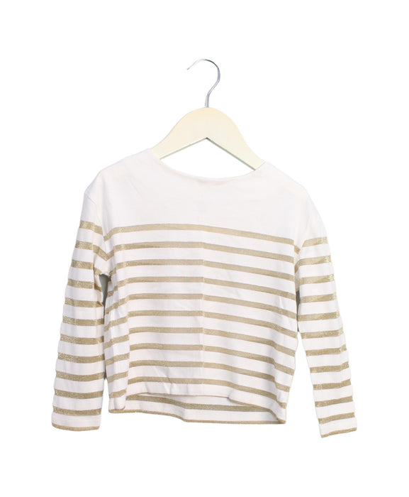 A Ivory Long Sleeve Tops from Emile et Ida in size 3T for girl. (Front View)