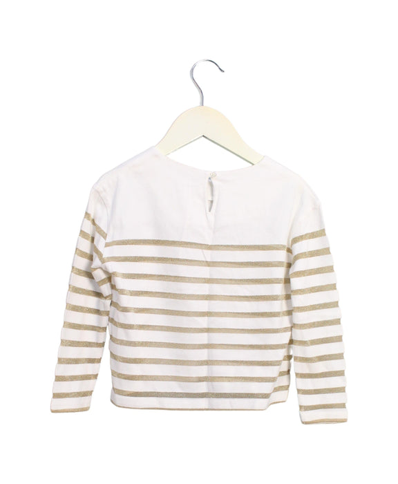 A Ivory Long Sleeve Tops from Emile et Ida in size 3T for girl. (Back View)