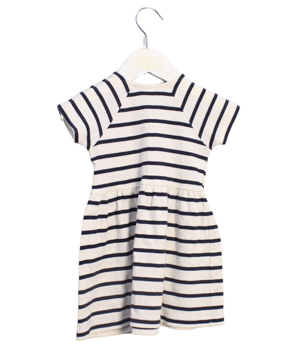 A Ivory Short Sleeve Dresses from Petit Bateau in size 6-12M for girl. (Back View)