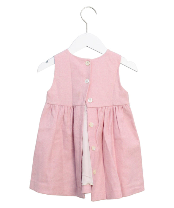 A Pink Sleeveless Dresses from Il Gufo in size 12-18M for girl. (Back View)