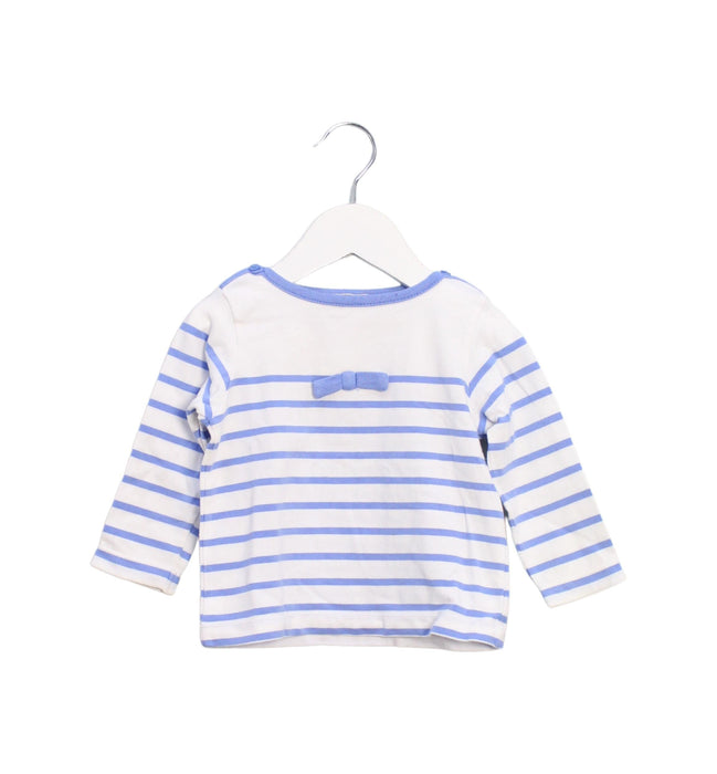 A Blue Long Sleeve Tops from Jacadi in size 6-12M for girl. (Front View)