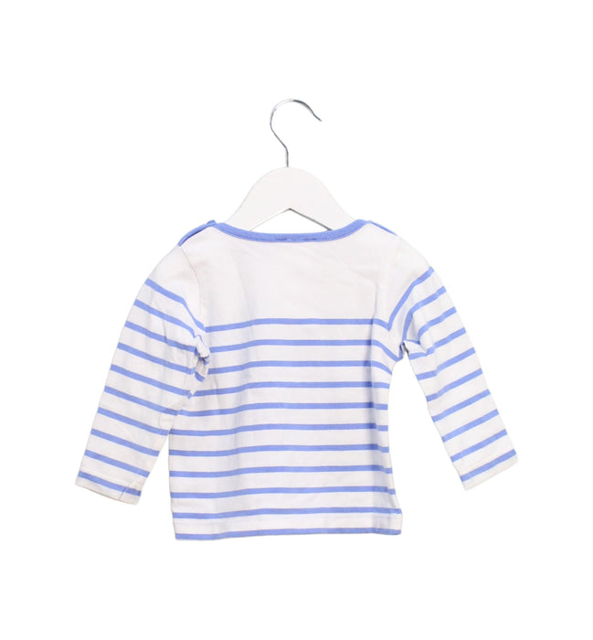 A Blue Long Sleeve Tops from Jacadi in size 6-12M for girl. (Back View)