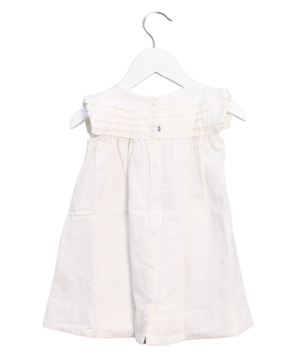 A White Sleeveless Dresses from Petit Bateau in size 6-12M for girl. (Back View)