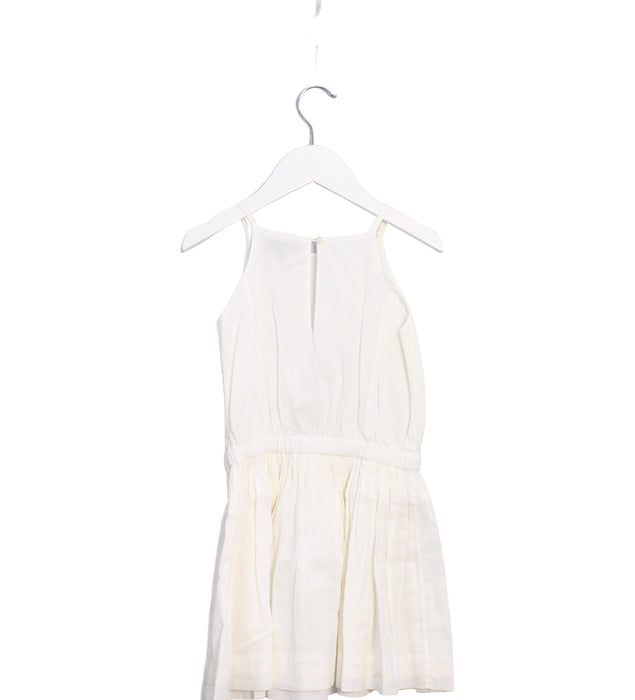 A Ivory Sleeveless Dresses from Velveteen in size 4T for girl. (Back View)