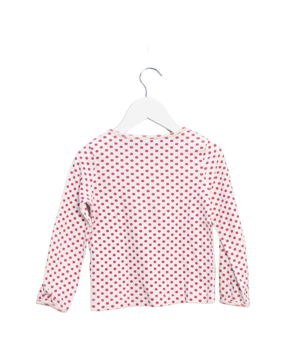 A Pink Long Sleeve Tops from Petit Bateau in size 4T for girl. (Back View)
