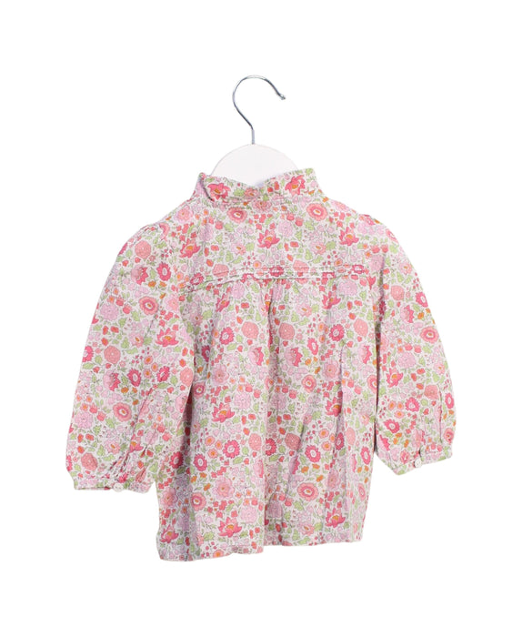 A Pink Long Sleeve Tops from Cyrillus in size 6-12M for girl. (Back View)